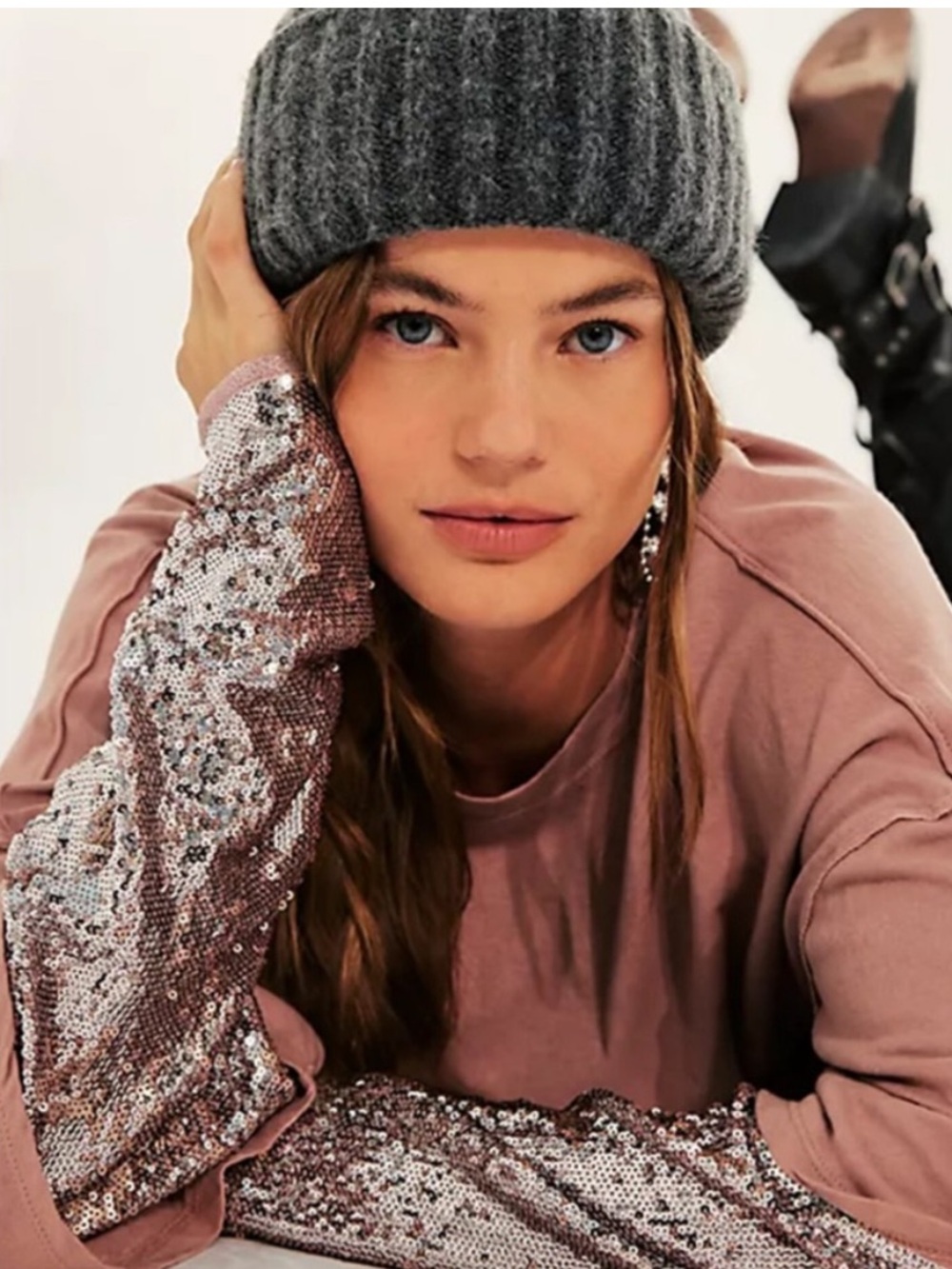 FREE PEOPLE➕NWT Nellie Sequin Twofer Top